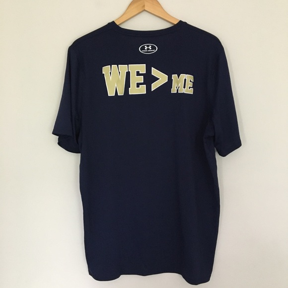 Under Armour HeatGear NAVY Football T-Shirt - Picture 3 of 3